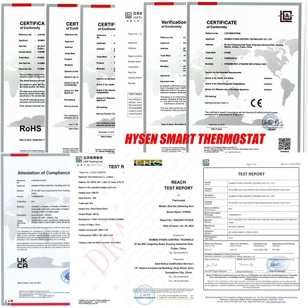 certification of HY366-4 smart TRV